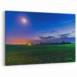 Scenic Indiana Wall Art - Moonlit Rural Landscape Indiana Scenery Prints