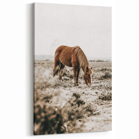 Rustic Grazing Horse Art - Vintage Farmhouse Wall Decor Print