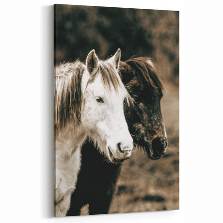 Charming Horse Duo Art - Rustic Farmhouse Wall Decor Print