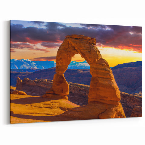 Moab Landscape Art – Delicate Arch at Sunset in Arches National Park Print