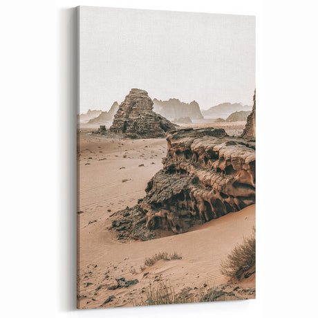 Rustic Desert Rock Formation Art - Vintage Farmhouse Wall Decor Print
