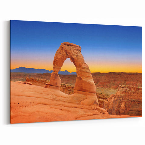 National Park Canvas Art – Delicate Arch at Dusk in Utah Scenic Print