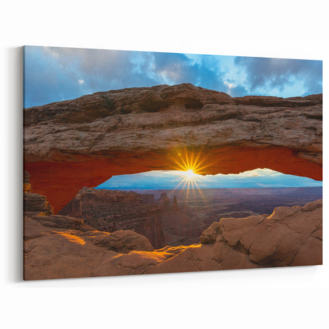 Scenic Moab Photography – Sunrise Through Mesa Arch in National Park Print