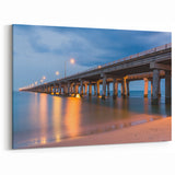 Chesapeake Bay Wall Art - Bridge Reflections at Night in Canvas Prints