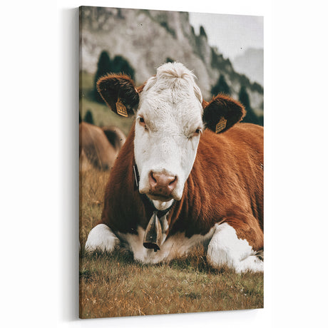 Serene Cow in Pasture - Vintage Farmhouse Style Wall Decor
