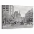 Indianapolis Landmarks Canvas - Black and White Capitol Street Scene
