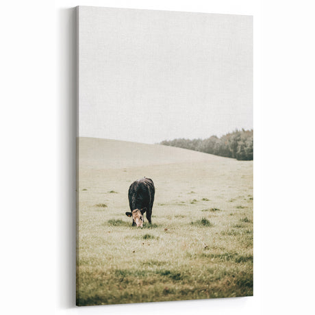 Farmhouse Style Wall Art | Rustic Cow in Pasture | Vintage Country Decor