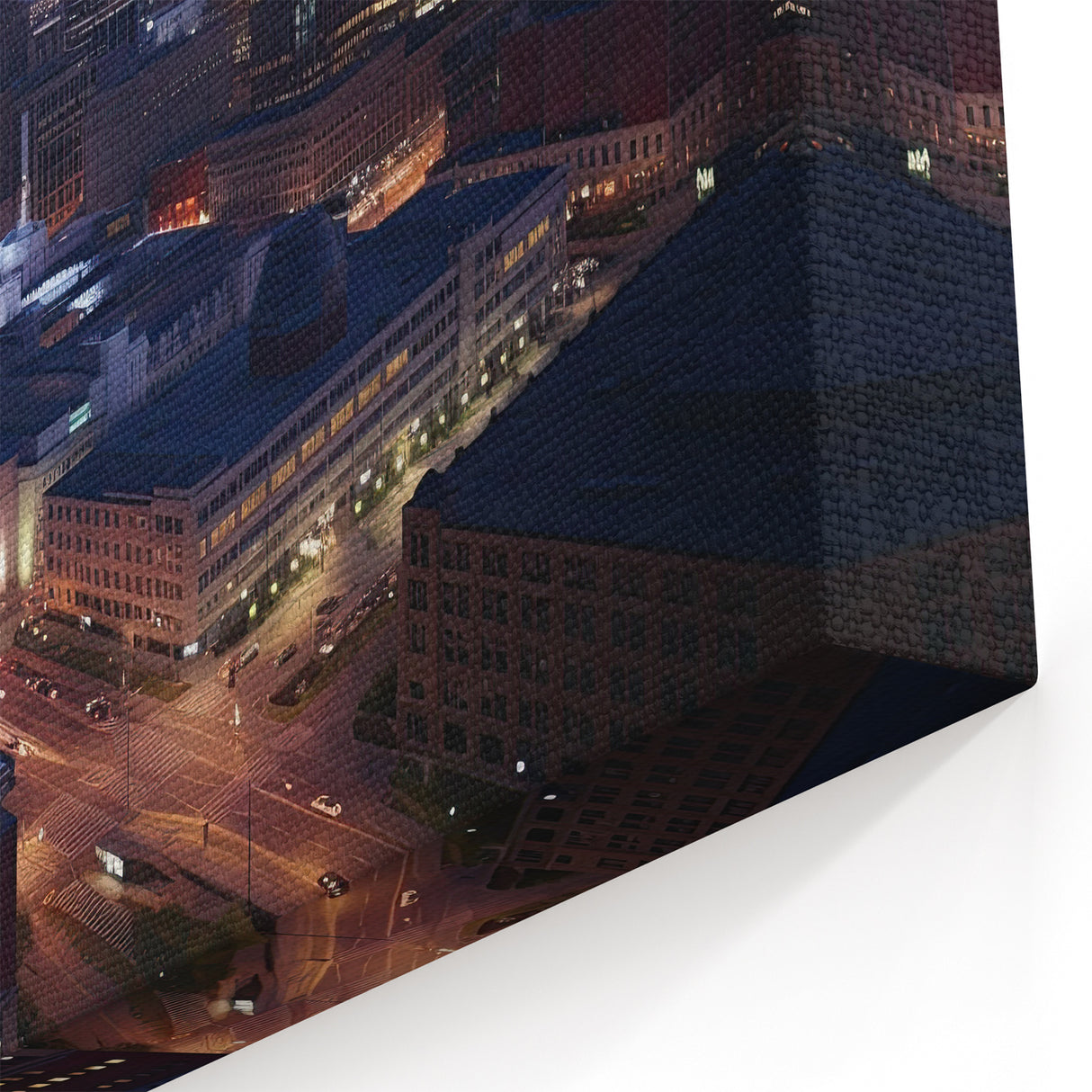 Indianapolis Landmarks Canvas - Sunset Cityscape with Illuminated Streets