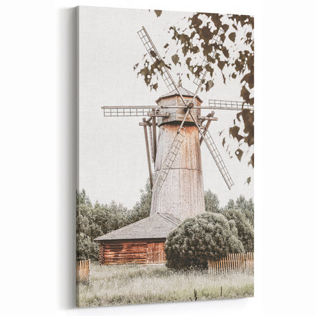 Rustic Wooden Windmill Wall Art | Farmhouse Style Vintage Country Decor