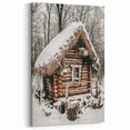 Snow-Covered Cabin Wall Art | Rustic Winter Farmhouse Style Decor