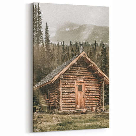Rustic Mountain Cabin Wall Art | Farmhouse Decor with Scenic Wilderness