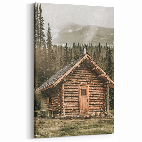 Rustic Mountain Cabin Wall Art | Farmhouse Decor with Scenic Wilderness