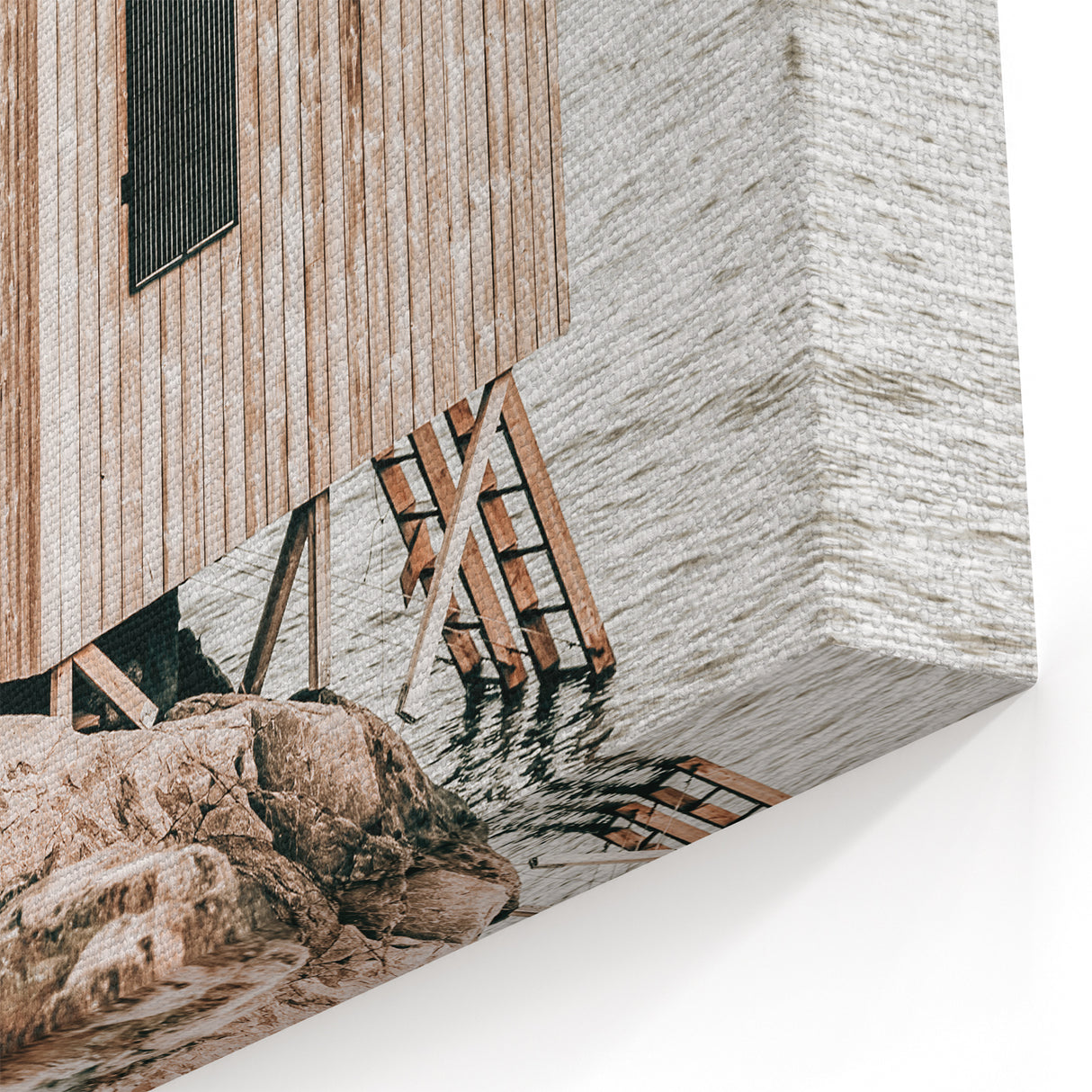 Coastal Wooden Cabin Wall Art | Farmhouse Rustic Decor by the Water