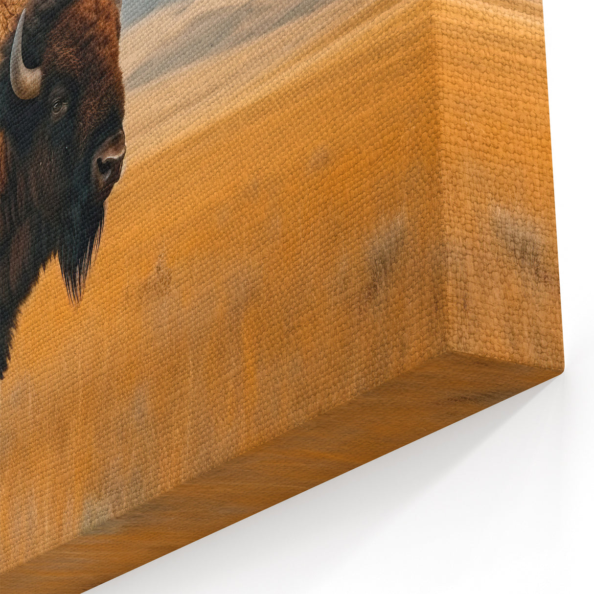 Custom Oklahoma Art - Majestic Buffalo in Prairie Landscape Canvas Print