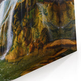 Oklahoma Nature Art - Majestic Waterfall Scene Framed Canvas Print