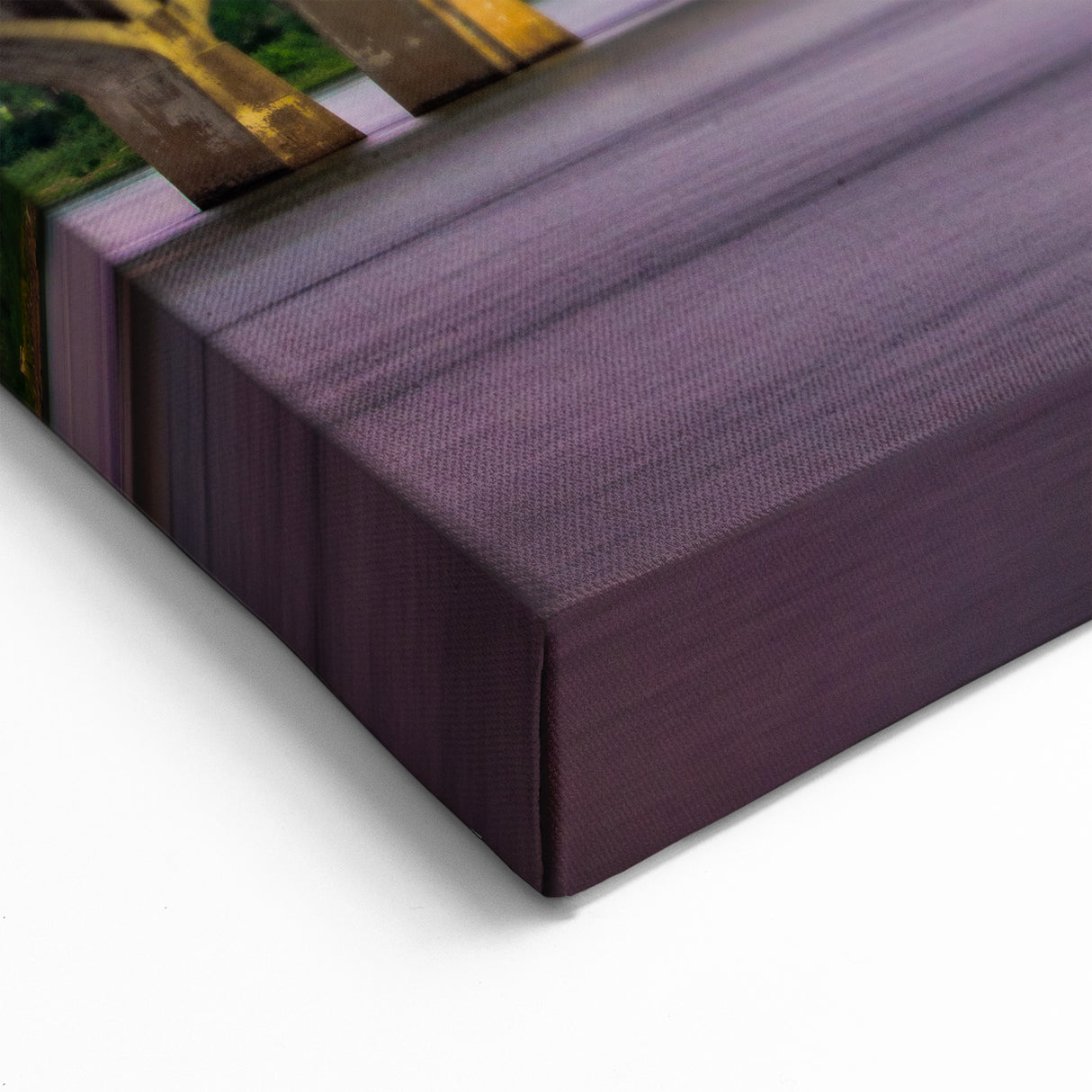 Framed Oklahoma Art - Tulsa Skyline and Bridge at Sunset Canvas Print