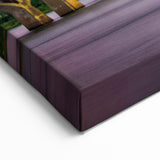 Framed Oklahoma Art - Tulsa Skyline and Bridge at Sunset Canvas Print