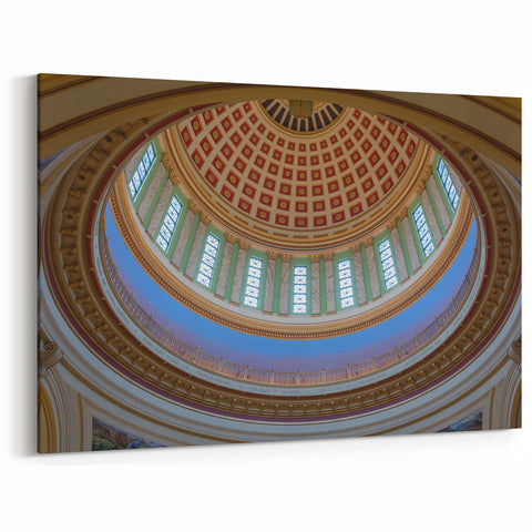 Oklahoma State Art - Capitol Dome Interior Architecture Framed Print