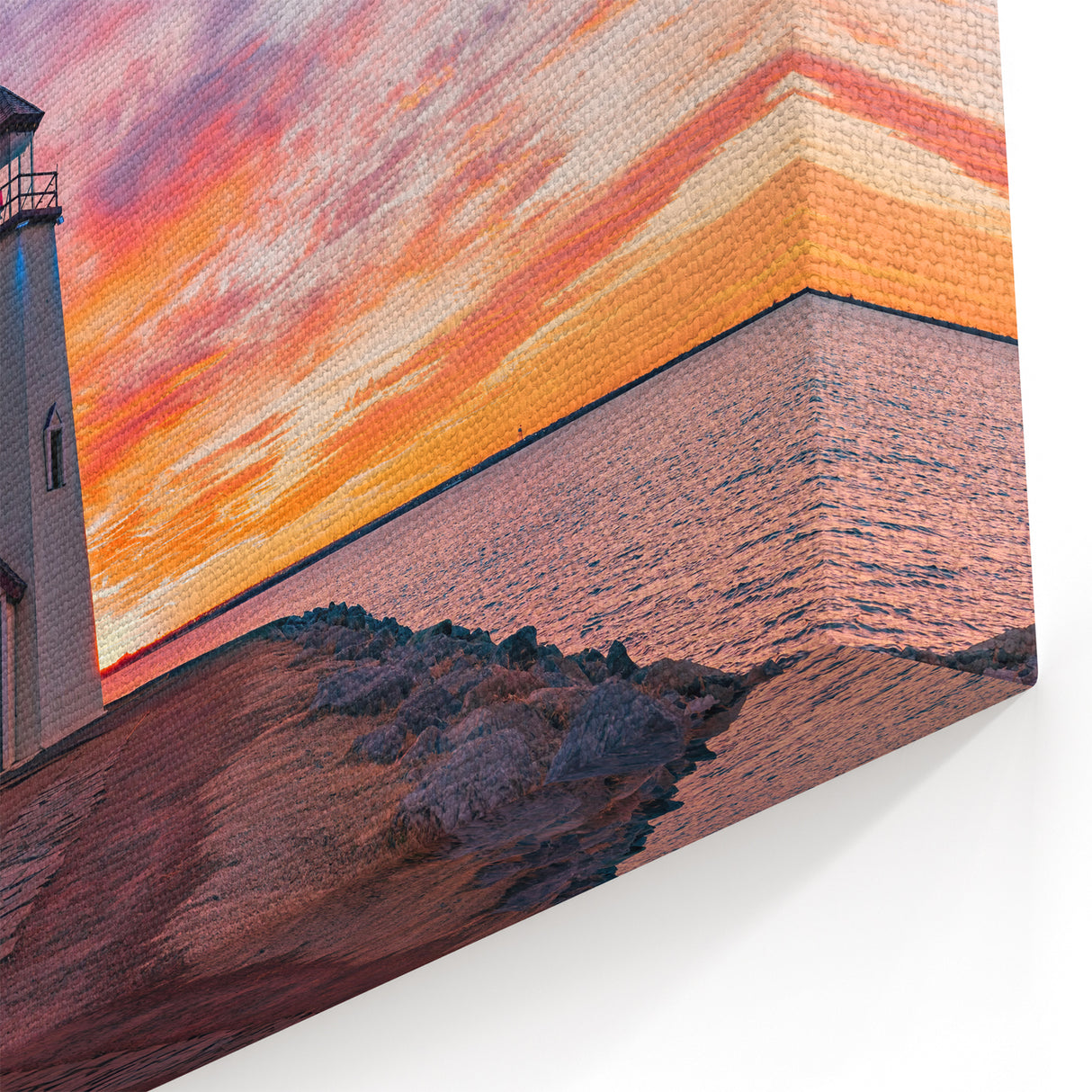 Oklahoma Landscape Art - Lake Hefner Lighthouse at Sunset Canvas Print