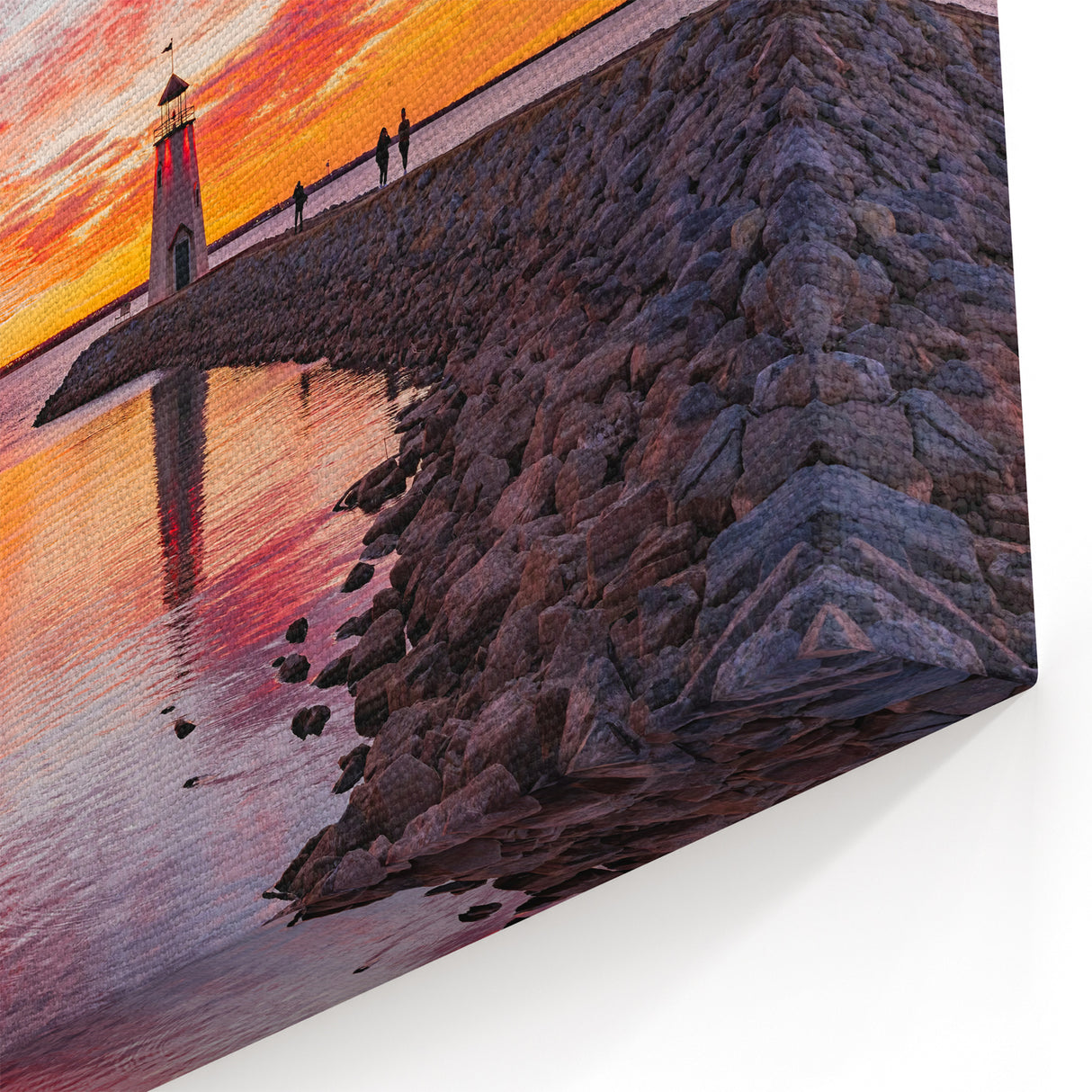 Framed Oklahoma Art - Lake Hefner Lighthouse Sunset Photography Print