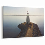 Oklahoma Scenic Prints - Lake Hefner Lighthouse Aerial View Wall Art