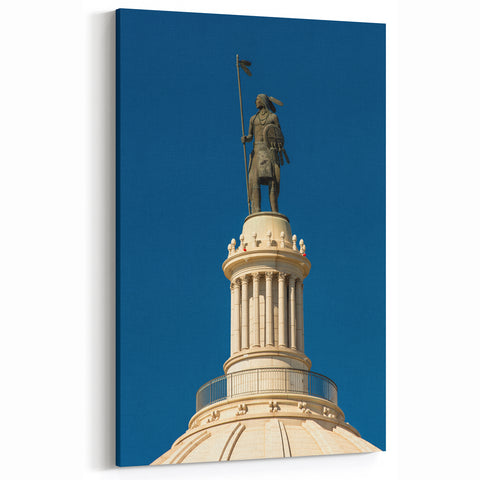 Oklahoma State Art - The Guardian Statue at Oklahoma Capitol Canvas Print