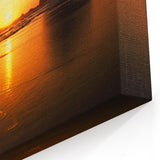 Oregon Beach Sunset Canvas - Cannon Beach Haystack Rock Silhouette Print