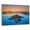 Crater Lake Scenic Posters - Golden Hour Over Wizard Island