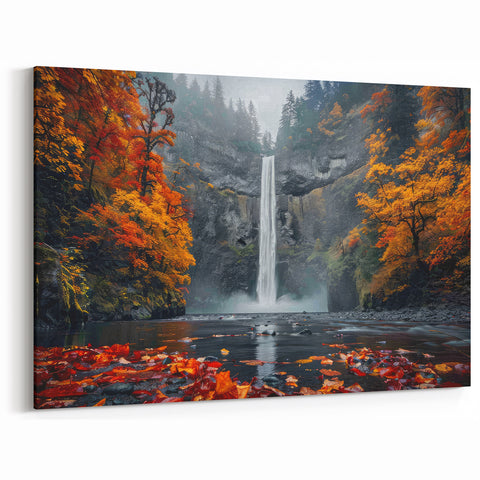 Custom Multnomah Falls Framed Prints - Stunning Autumn Landscape Art