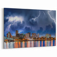 Custom Portland Cityscape Wall Art – Lightning Storm Over Skyline