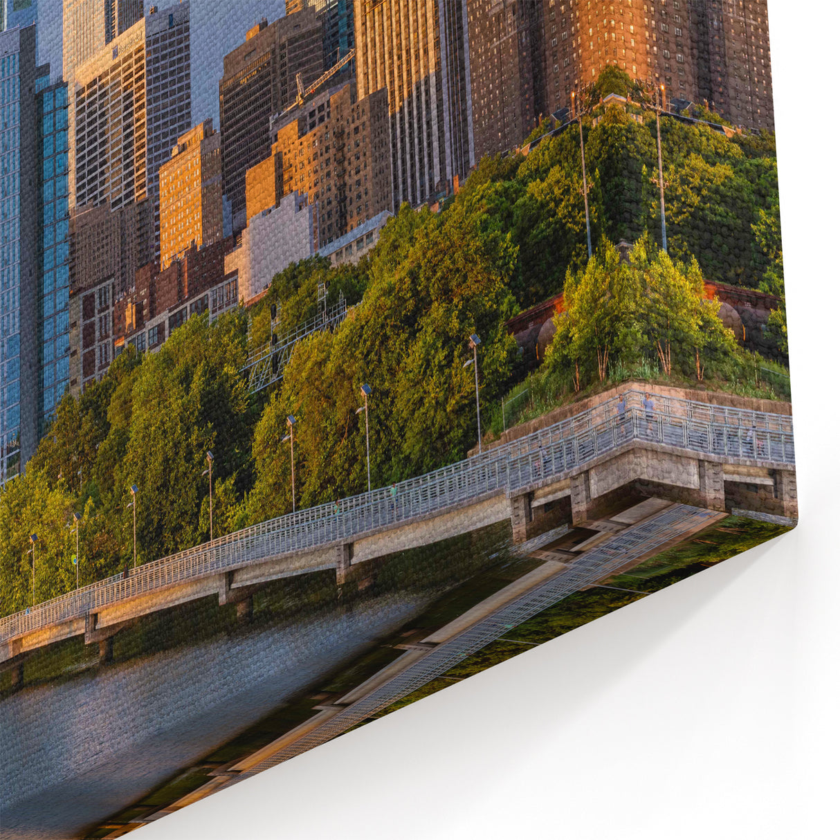 Custom Philadelphia Canvas Art - Modern Skyline by the River View