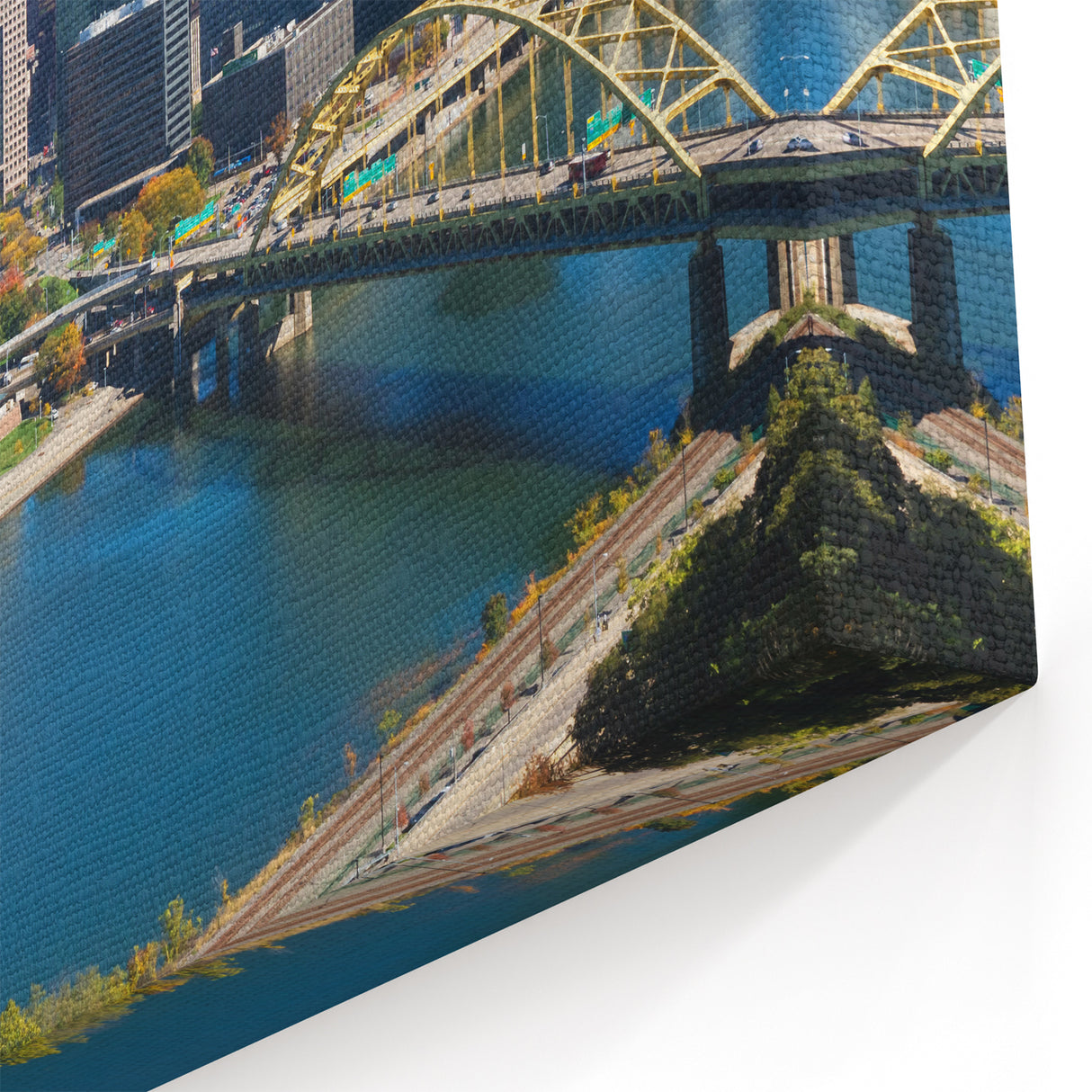 Modern Pittsburgh Cityscape Art – Scenic View of Skyline and Rivers