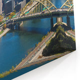 Modern Pittsburgh Cityscape Art – Scenic View of Skyline and Rivers