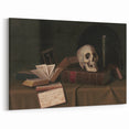 Dark Academia Wall Art – Classic Literature Art with Skull & Books