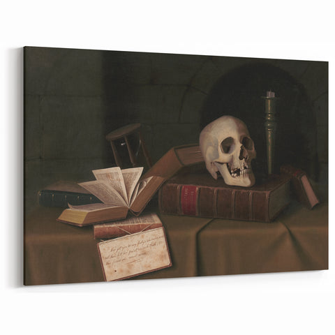 Dark Academia Wall Art – Classic Literature Art with Skull & Books