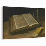 Dark Academia Wall Art – Open Book with Candlelight Still Life