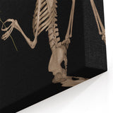 Dark Academia Wall Art – Skeletons with White Rose in Gothic Scene