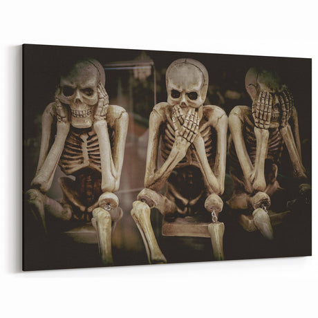 Dark Academia Wall Art - Three Skeletons Gothic Print - Moody Decor