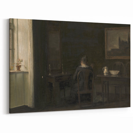 Dark Academia Wall Art - Shadowy Figure in Study - Vintage Gothic Decor