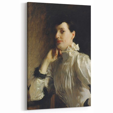 Dark Academia Wall Art - Woman in White Portrait - Moody Gothic Decor