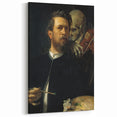 Dark Academia Wall Art - Vintage Gothic Self-Portrait with Death's Shadow