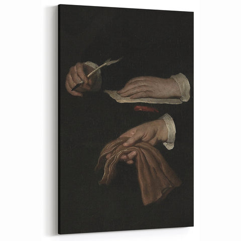 Dark Academia Wall Art - Vintage Gothic Hands with Quill and Letter