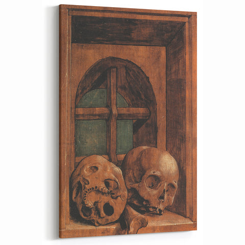 Dark Academia Wall Art - Vintage Gothic Skulls by the Window