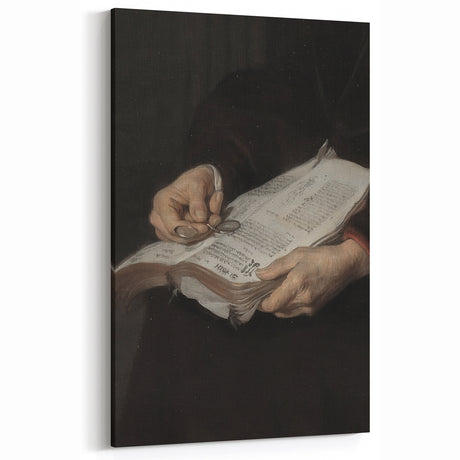 Dark Academia Wall Art - Vintage Gothic Hands Holding an Open Book
