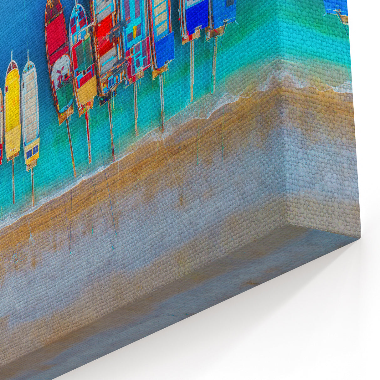 Mediterranean Sea Wall Art - Coastal Boats Aerial View Canvas