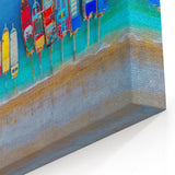 Mediterranean Sea Wall Art - Coastal Boats Aerial View Canvas