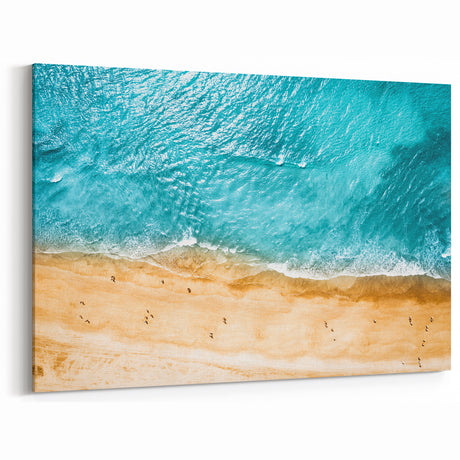 Mediterranean Coast Canvas - Tranquil Beach Aerial Seascape Art