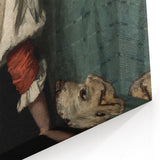 Dark Academia Wall Art - Vintage Gothic Woman and Dog in Thoughtful Pose