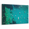 Mediterranean Coast Canvas - Scenic Aerial View of Boats in Blue Sea