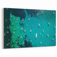 Mediterranean Coast Canvas - Scenic Aerial View of Boats in Blue Sea